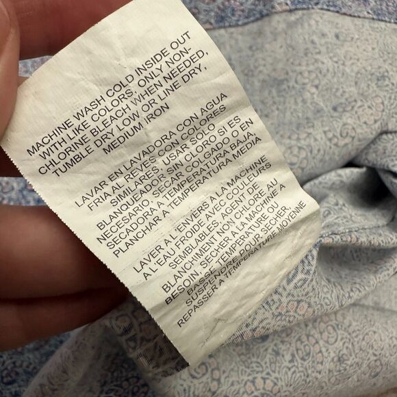 Wrangler George Strait Shirt Mens Large Blue Pink Paisley Western Cowboy Rodeo - Picture 10 of 13